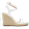 DREAM PAIRS Womens Open Toe Espadrilles Dressy Platform Sandals Buckle Ankle Strap Stylish Wedges Sandals(White-pu)