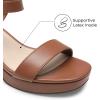DREAM PAIRS Women’s Platform Heels Block Chunky Open Toe Ankle Strap Heel Fashion Wedding Party Dress Sandals Shoes(Brown)