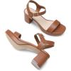DREAM PAIRS Women’s Platform Heels Block Chunky Open Toe Ankle Strap Heel Fashion Wedding Party Dress Sandals Shoes(Brown)