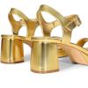DREAM PAIRS Women’s Platform Heels Block Chunky Open Toe Ankle Strap Heel Fashion Wedding Party Dress Sandals Shoes(Gold)