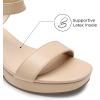 DREAM PAIRS Women’s Platform Heels Block Chunky Open Toe Ankle Strap Heel Fashion Wedding Party Dress Sandals Shoes(Nude)