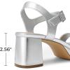 DREAM PAIRS Women’s Platform Heels Block Chunky Open Toe Ankle Strap Heel Fashion Wedding Party Dress Sandals Shoes(Silver)