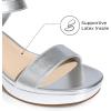 DREAM PAIRS Women’s Platform Heels Block Chunky Open Toe Ankle Strap Heel Fashion Wedding Party Dress Sandals Shoes(Silver)