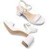 DREAM PAIRS Women’s Platform Heels Block Chunky Open Toe Ankle Strap Heel Fashion Wedding Party Dress Sandals Shoes(White)