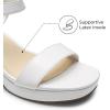 DREAM PAIRS Women’s Platform Heels Block Chunky Open Toe Ankle Strap Heel Fashion Wedding Party Dress Sandals Shoes(White)