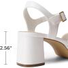 DREAM PAIRS Women’s Platform Heels Block Chunky Open Toe Ankle Strap Heel Fashion Wedding Party Dress Sandals Shoes(White)