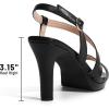 DREAM PAIRS Women’s Platform Strappy Heels High Heeled Sandals Open Toe Comfortable Dressy Shoes with Adjustable Ankle Strap(Black)