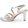 DREAM PAIRS Women’s Platform Strappy Heels High Heeled Sandals Open Toe Comfortable Dressy Shoes with Adjustable Ankle Strap(Silver)