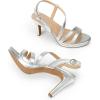 DREAM PAIRS Women’s Platform Strappy Heels High Heeled Sandals Open Toe Comfortable Dressy Shoes with Adjustable Ankle Strap(Silver)