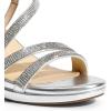 DREAM PAIRS Women’s Platform Strappy Heels High Heeled Sandals Open Toe Comfortable Dressy Shoes with Adjustable Ankle Strap(Silver Sparkling)