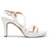 DREAM PAIRS Women’s Platform Strappy Heels High Heeled Sandals Open Toe Comfortable Dressy Shoes with Adjustable Ankle Strap(White)