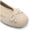 DREAM PAIRS Women’s Round Toe Foldable Portable Knit Ballet Flats Comfortable Dressy Flats for Work Office Dress Shoes Business Casual(All Nude)