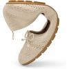 DREAM PAIRS Women’s Round Toe Foldable Portable Knit Ballet Flats Comfortable Dressy Flats for Work Office Dress Shoes Business Casual(Nude)