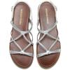 DREAM PAIRS Women’s Sandals Cross Strappy Gladiator Dress Flat Sandals Daily Casual Comfortable Summer Shoes(Silver-pu)