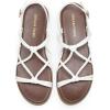 DREAM PAIRS Women’s Sandals Cross Strappy Gladiator Dress Flat Sandals Daily Casual Comfortable Summer Shoes(White-pu)
