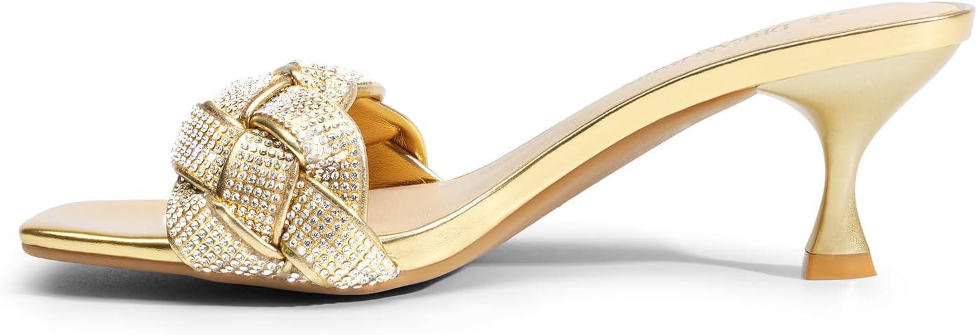 imageDREAM PAIRS Heels for Women Rhinestone Open Toe Low Kitten Heels Sexy Stilettos Heels Pump Sandals Party Evening Prom Dance Dress ShoesGoldrhinestone1