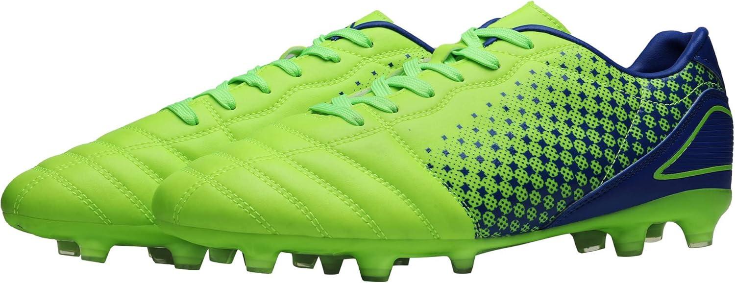 imageDREAM PAIRS Mens Firm Ground Soccer Cleats Soccer ShoesNeonGreenRoyal