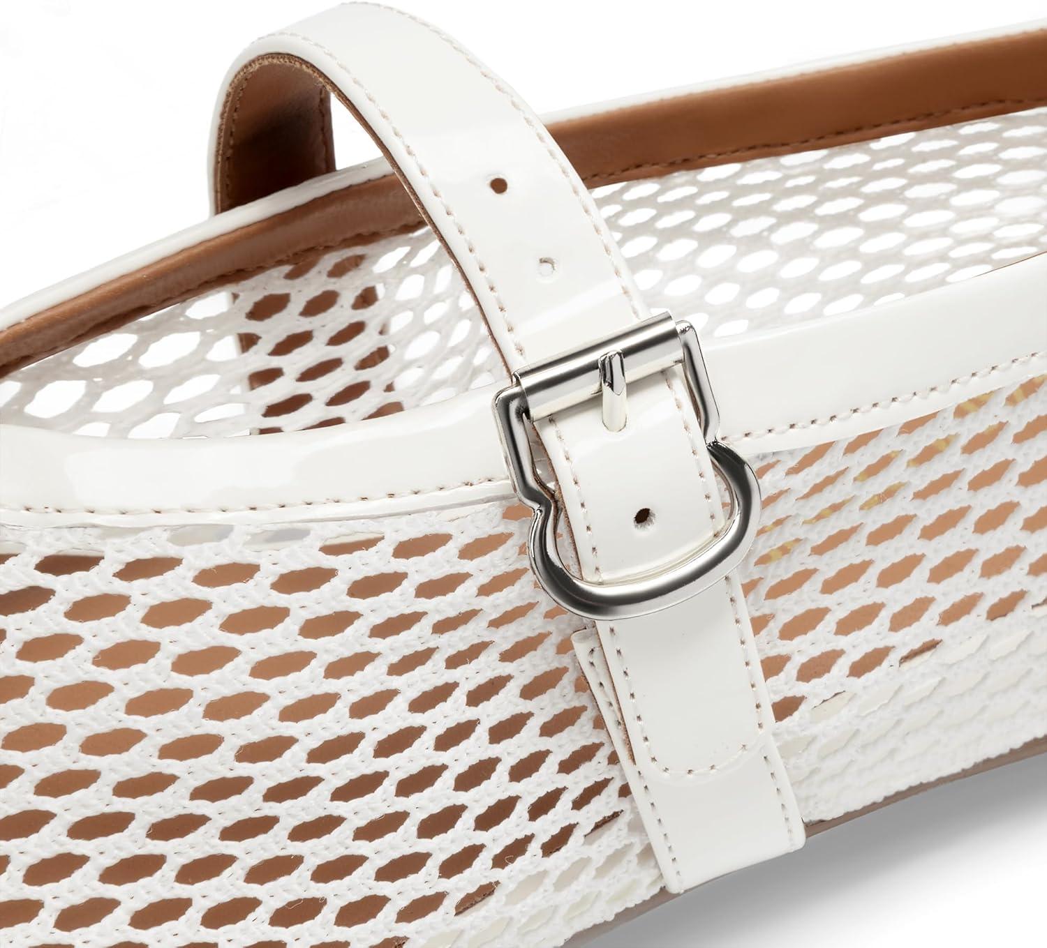 imageDREAM PAIRS Pointed Toe Flats for Women Comfortable Dressy Knit Ballet Flats with Arch Support Womens Dress Shoes for Work Office Business Casual TravelWhite