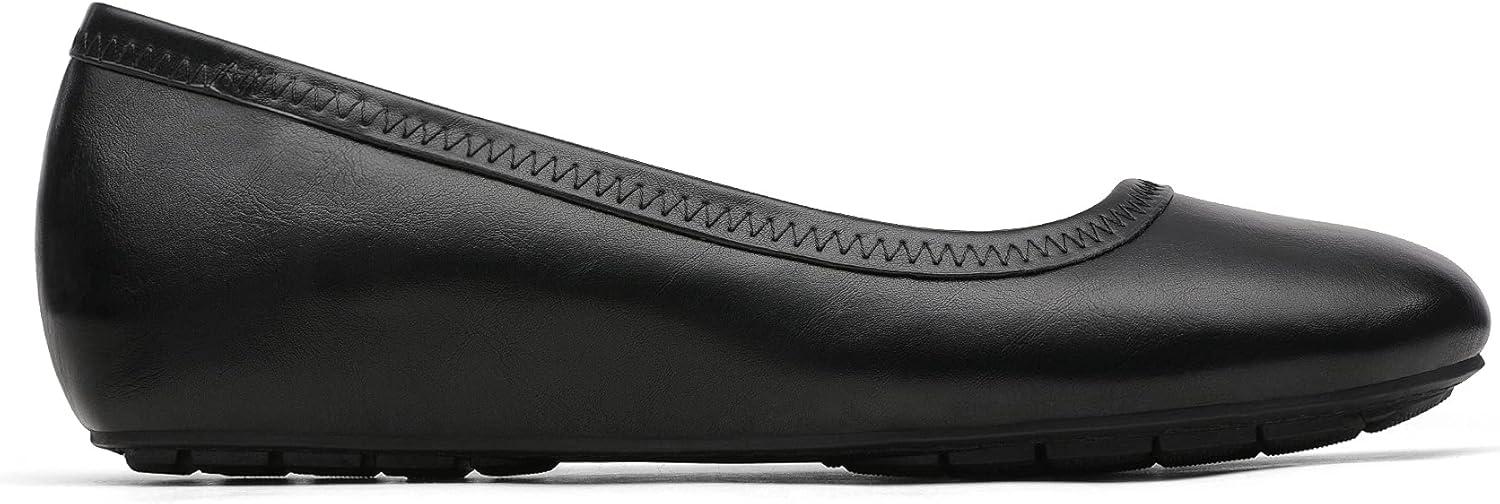 imageDREAM PAIRS Womens Ballet Flats Comfortable Dressy Work Low Wedge Arch Support Flats Shoes