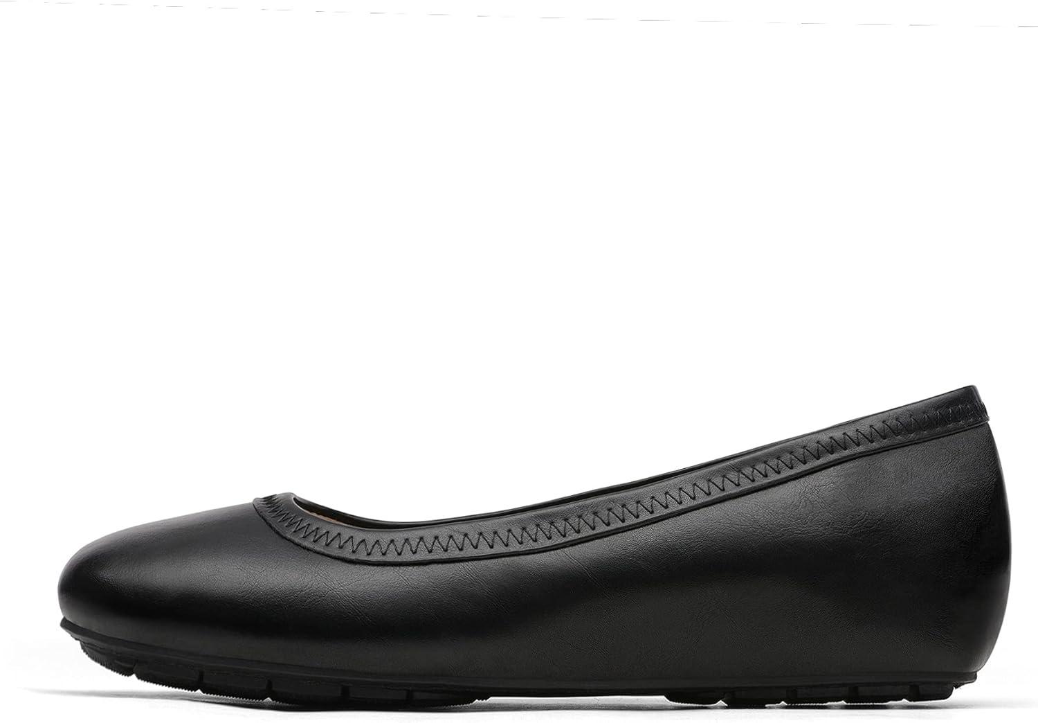 imageDREAM PAIRS Womens Ballet Flats Comfortable Dressy Work Low Wedge Arch Support Flats Shoes