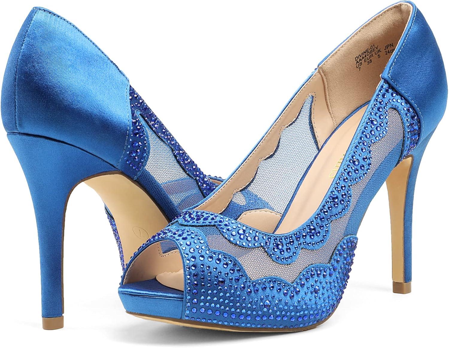 imageDREAM PAIRS Womens Divine01 High Heels Dress Pump ShoesRoyalblue