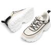 DREAM PAIRS Women Platform Chunky Fashion Sneakers Walking Lace-Up Comfortable Sport Stylish Lightweight Classic Casual Work Tennis Shoes(Beige/Black)