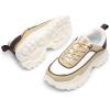 DREAM PAIRS Women Platform Chunky Fashion Sneakers Walking Lace-Up Comfortable Sport Stylish Lightweight Classic Casual Work Tennis Shoes(Beige/Tan)