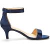 DREAM PAIRS Women’s Fiona-W Navy Fashion Stilettos Open Toe Pump Heeled Sandals Size 7W US