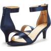 DREAM PAIRS Women’s Fiona-W Navy Fashion Stilettos Open Toe Pump Heeled Sandals Size 7W US