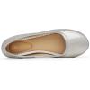DREAM PAIRS Women’s Sole-fina Solid Plain Walking Classic Ballet Flats Shoes(Silver/Pu)