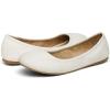 DREAM PAIRS Women’s Sole-fina Solid Plain Walking Classic Ballet Flats Shoes(White)