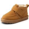 DREAM PAIRS Toddler Boots Boys Kids Girls Winter Warm Faux Fur Walking Ankle Boots FuzzyGo Kid’s Cozy Tap Shoes(Chestnut)