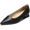 DREAM PAIRS Women’s Chunky Heels Closed Toe Low Block Work Shoes Pointed Toe Dress Comfortable Wedding Pumps(Black-pu)