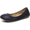 DREAM PAIRS Women’s Sole-fina Solid Plain Walking Classic Ballet Flats Shoes(Navy)