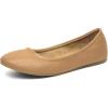 DREAM PAIRS Women’s Sole-fina Solid Plain Walking Classic Ballet Flats Shoes(Nude)