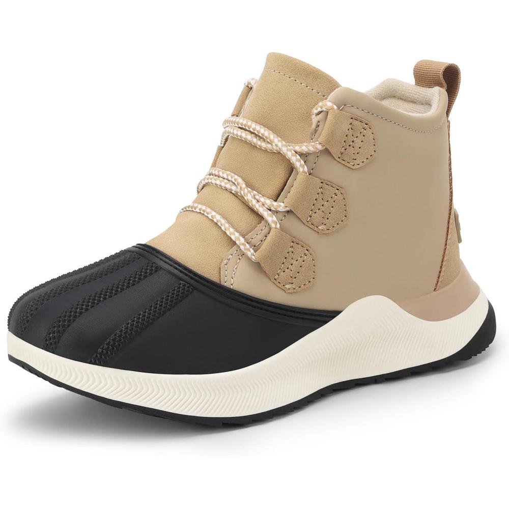 imageDREAM PAIRS Ankle Winter Boots for Women Waterproof Lace Up AntiSlip Warm Snow Booties Fashion Sneaker BootsSand