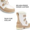 DREAM PAIRS Ankle Winter Boots for Women Snow Boots Anti-Slip Resistant Classic Warm Faux Fur Lined Lace Up for Outdoor Hiking Walking(Beige)