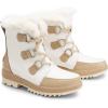 DREAM PAIRS Ankle Winter Boots for Women Snow Boots Anti-Slip Resistant Classic Warm Faux Fur Lined Lace Up for Outdoor Hiking Walking(Beige)