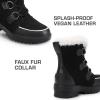 DREAM PAIRS Ankle Winter Boots for Women Snow Boots Anti-Slip Resistant Classic Warm Faux Fur Lined Lace Up for Outdoor Hiking Walking(Black)