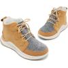 DREAM PAIRS Ankle Winter Boots for Women Waterproof Lace Up Anti-Slip Warm Snow Booties Fashion Sneaker Boots(Chestnut/Grey)