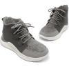 DREAM PAIRS Ankle Winter Boots for Women Waterproof Lace Up Anti-Slip Warm Snow Booties Fashion Sneaker Boots(Dark Grey)