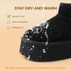 DREAM PAIRS Platform Winter Boots for Women Genuine Suede, Wide Toe Water Slip Resistant Ankle Mini Snow Boots Lined Fur with Lightweigt Memory Foam Insole Outdoor(Black)