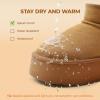 DREAM PAIRS Platform Winter Boots for Women Genuine Suede, Wide Toe Water Slip Resistant Ankle Mini Snow Boots Lined Fur with Lightweigt Memory Foam Insole Outdoor(Chestnut)