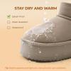 DREAM PAIRS Platform Winter Boots for Women Genuine Suede, Wide Toe Water Slip Resistant Ankle Mini Snow Boots Lined Fur with Lightweigt Memory Foam Insole Outdoor(Sand)