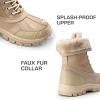 DREAM PAIRS Snow Boots for Women Waterproof Mid Calf Lace Up Duck Boots Warm Faux Fur FuzzyGo Bold Winter Boots for Outdoor(Nude)