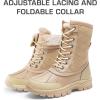DREAM PAIRS Snow Boots for Women Waterproof Mid Calf Lace Up Duck Boots Warm Faux Fur FuzzyGo Bold Winter Boots for Outdoor(Nude)