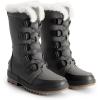 DREAM PAIRS Snow Winter Boots for Women Resistant Warm Mid-Calf Boots Faux Fur Lined Lace Up Anti-slip Outdoor Hiking Booties(Dark Grey)