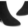 DREAM PAIRS Women’s Ankle Boots Pointed Toe Chunky Block Heel Ankle Bootie Fall Short Booties Shoes(Black-suede)