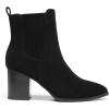 DREAM PAIRS Women’s Ankle Boots Pointed Toe Chunky Block Heel Ankle Bootie Fall Short Booties Shoes(Black-suede)