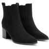 DREAM PAIRS Women’s Ankle Boots Pointed Toe Chunky Block Heel Ankle Bootie Fall Short Booties Shoes(Black-suede)